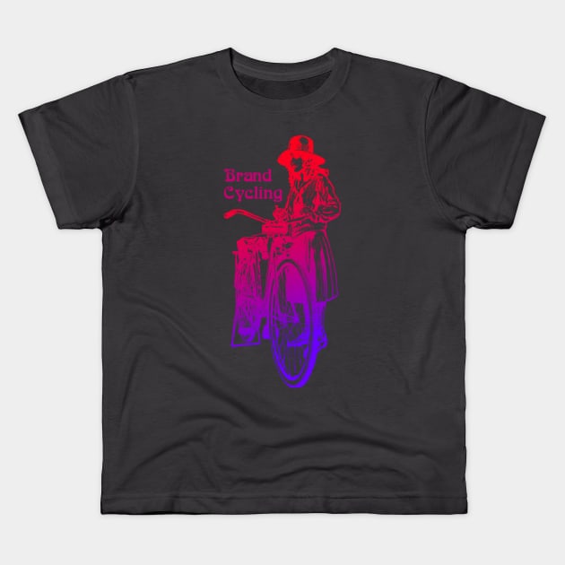 Cycling Woman T-shirt Kids T-Shirt by With Own Style